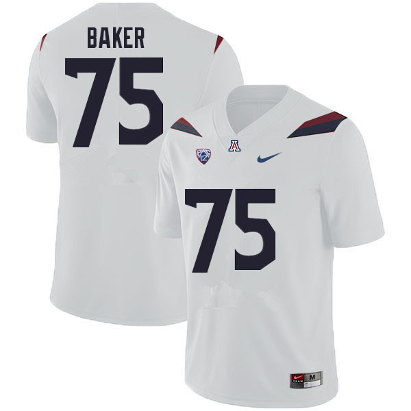 Men #75 Josh Baker Arizona Wildcats College Football Jerseys Sale-White - Click Image to Close